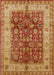 Mid-Century Modern Orange Oriental Rug, urb890