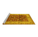 Sideview of Machine Washable Oriental Yellow Traditional Rug, wshurb890yw