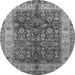 Round Oriental Gray Traditional Rug, urb890gry