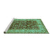 Sideview of Machine Washable Oriental Turquoise Traditional Area Rugs, wshurb890turq