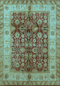 Oriental Light Blue Traditional Rug, urb890lblu