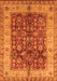 Machine Washable Oriental Orange Traditional Area Rugs, wshurb890org