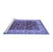 Sideview of Machine Washable Oriental Blue Traditional Rug, wshurb890blu