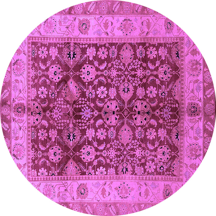 Round Oriental Purple Traditional Rug, urb890pur