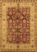 Machine Washable Oriental Brown Traditional Rug, wshurb890brn