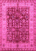 Machine Washable Oriental Pink Traditional Rug, wshurb890pnk