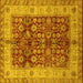 Square Oriental Yellow Traditional Rug, urb890yw