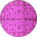 Round Oriental Pink Traditional Rug, urb891pnk