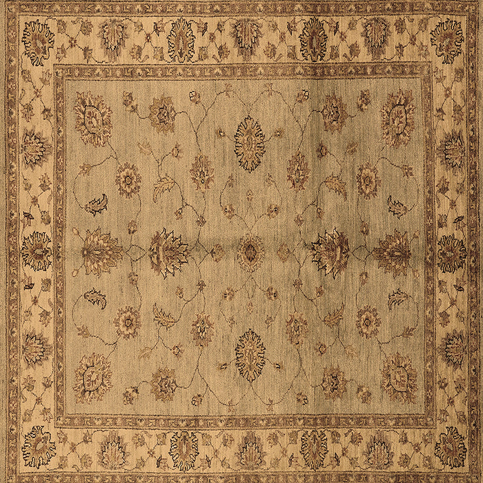 Square Oriental Brown Traditional Rug, urb891brn
