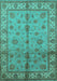 Machine Washable Oriental Turquoise Traditional Area Rugs, wshurb891turq
