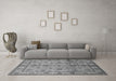 Machine Washable Oriental Gray Traditional Rug in a Living Room,, wshurb891gry