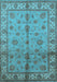 Machine Washable Oriental Light Blue Traditional Rug, wshurb891lblu