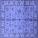 Square Machine Washable Oriental Blue Traditional Rug, wshurb891blu