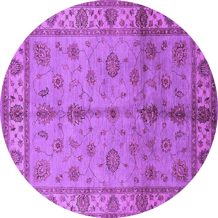 Round Oriental Purple Traditional Rug, urb891pur