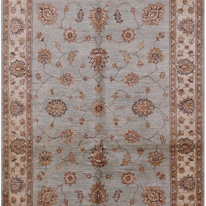 Mid-Century Modern Khaki Rose Pink Oriental Rug, urb891