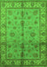 Machine Washable Oriental Green Traditional Area Rugs, wshurb891grn