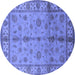 Round Oriental Blue Traditional Rug, urb891blu