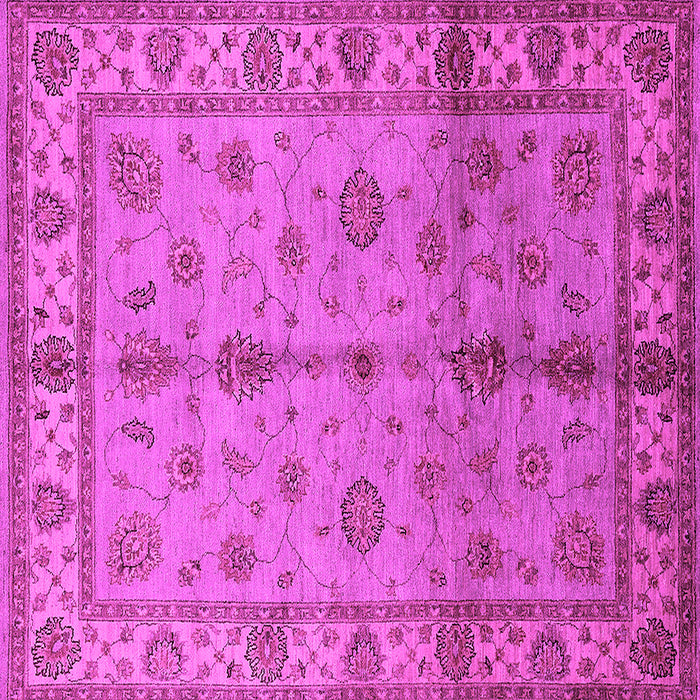 Square Machine Washable Oriental Pink Traditional Rug, wshurb891pnk