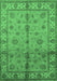 Machine Washable Oriental Emerald Green Traditional Area Rugs, wshurb891emgrn