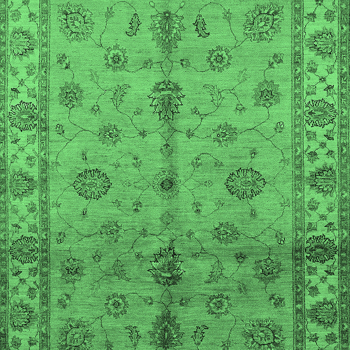 Machine Washable Oriental Emerald Green Traditional Area Rugs, wshurb891emgrn