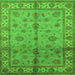 Square Machine Washable Oriental Green Traditional Area Rugs, wshurb891grn