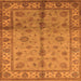 Square Oriental Orange Traditional Rug, urb891org