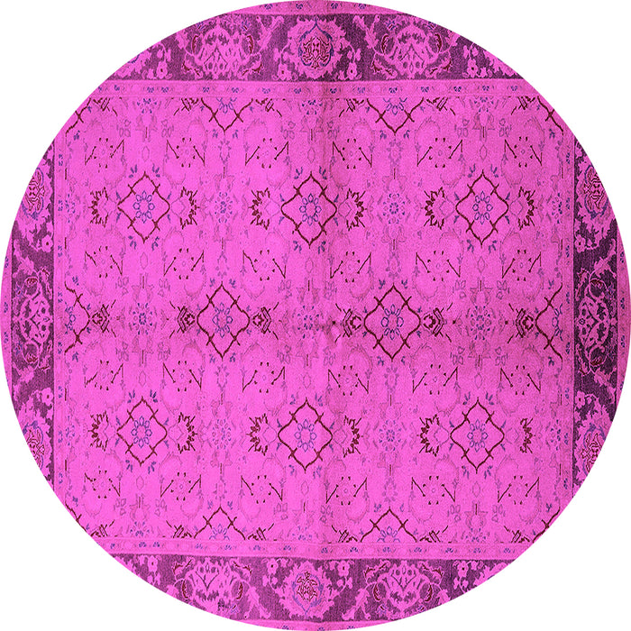 Round Oriental Pink Traditional Rug, urb892pnk