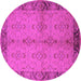 Round Oriental Pink Traditional Rug, urb892pnk