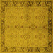 Square Oriental Yellow Traditional Rug, urb892yw