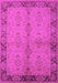 Machine Washable Oriental Pink Traditional Rug, wshurb892pnk