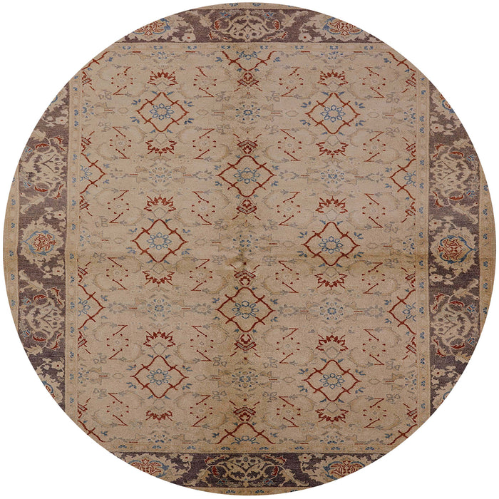 Round Machine Washable Industrial Modern Sienna Brown Rug, wshurb892