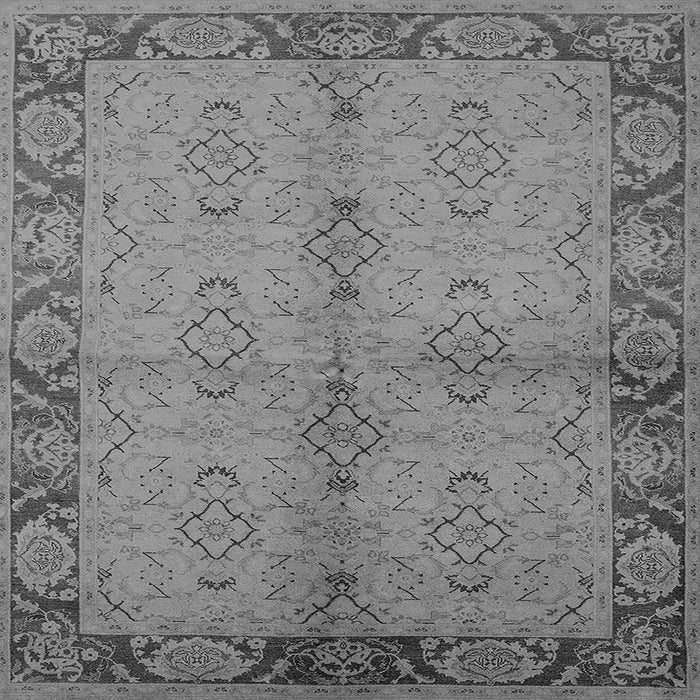 Square Machine Washable Oriental Gray Traditional Rug, wshurb892gry