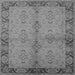 Square Machine Washable Oriental Gray Traditional Rug, wshurb892gry