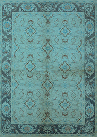 Oriental Light Blue Traditional Rug, urb892lblu