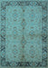 Oriental Light Blue Traditional Rug, urb892lblu