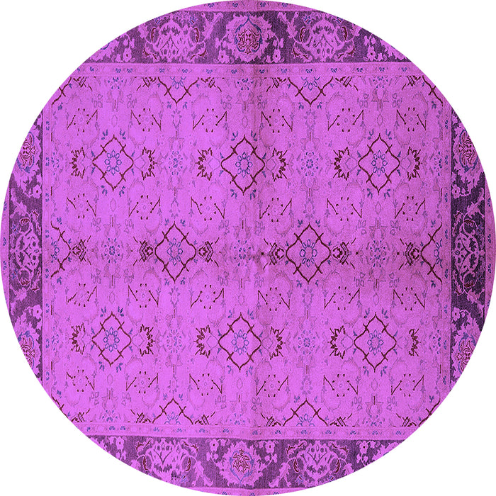 Round Oriental Purple Traditional Rug, urb892pur
