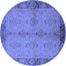 Round Oriental Blue Traditional Rug, urb892blu