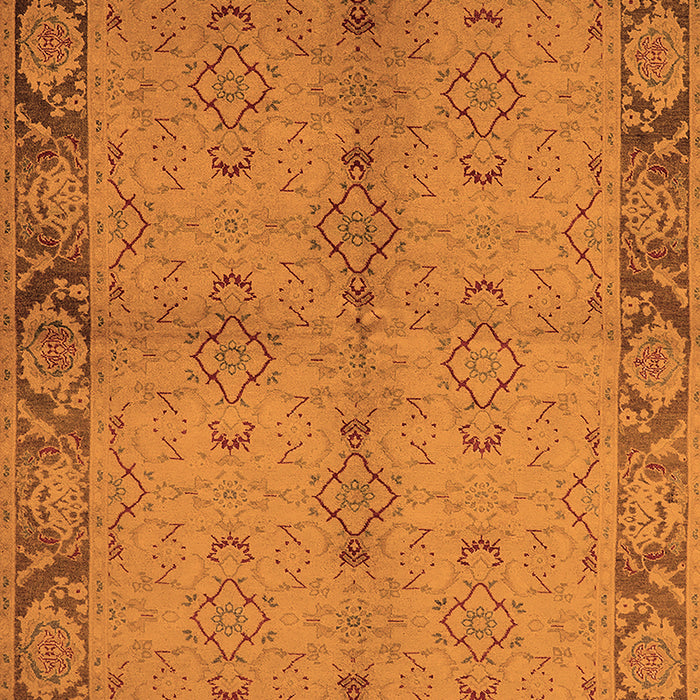 Machine Washable Oriental Orange Traditional Area Rugs, wshurb892org