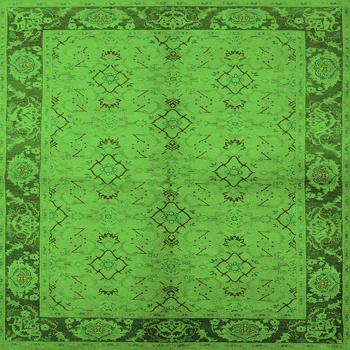 Square Oriental Green Traditional Rug, urb892grn