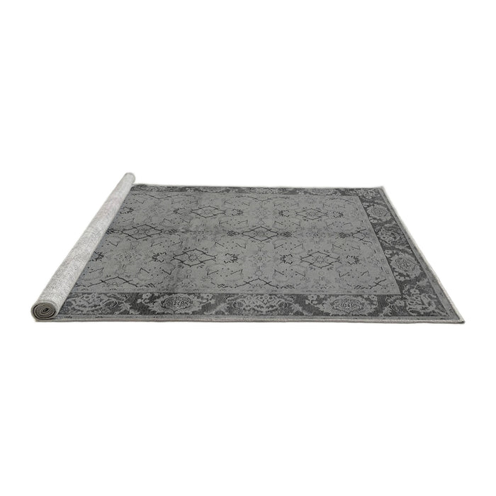 Sideview of Machine Washable Oriental Gray Traditional Rug, wshurb892gry