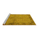 Sideview of Machine Washable Oriental Yellow Traditional Rug, wshurb892yw