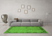 Machine Washable Oriental Green Traditional Area Rugs in a Living Room,, wshurb892grn