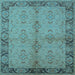 Square Oriental Light Blue Traditional Rug, urb892lblu