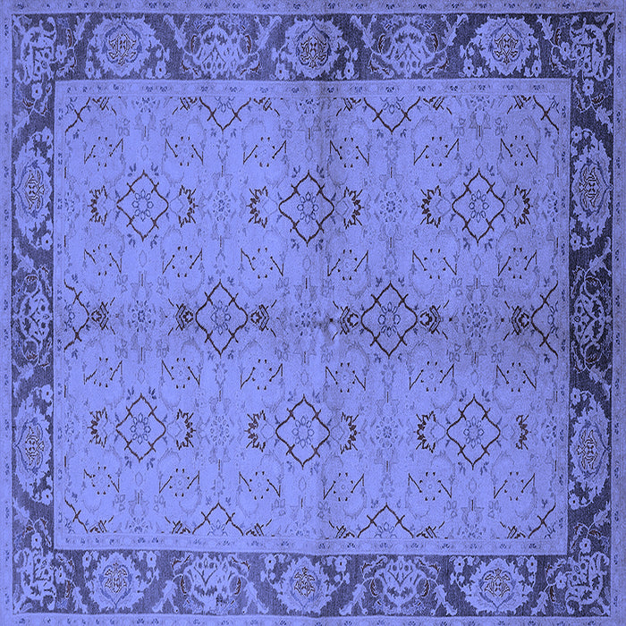 Square Oriental Blue Traditional Rug, urb892blu
