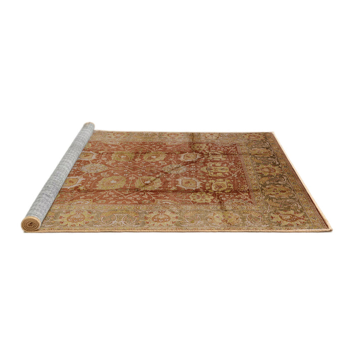 Sideview of Machine Washable Industrial Modern Mahogany Brown Rug, wshurb893