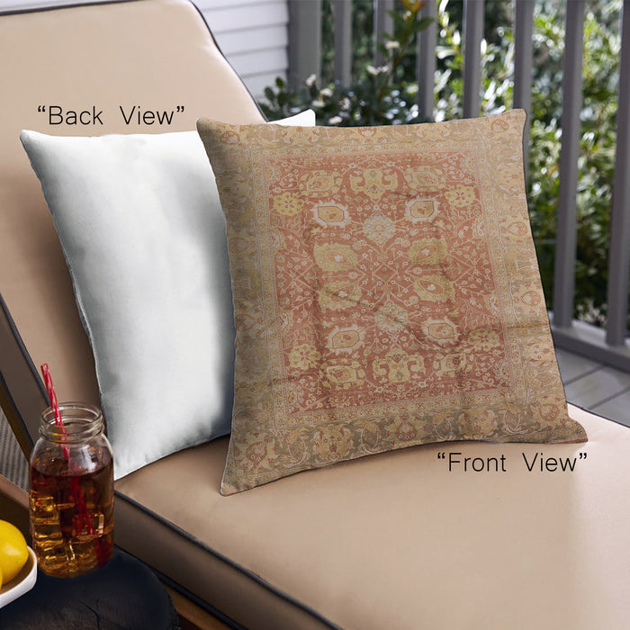 Front View of Mid-Century Modern Urban Square Mahogany Brown Throw Pillow, 18 inch by 18 inch, pwurb893