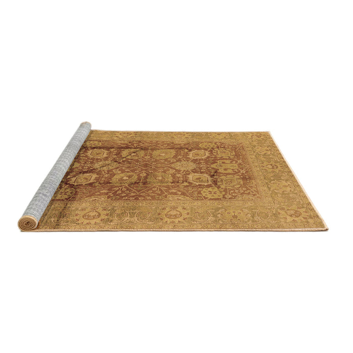 Sideview of Machine Washable Oriental Brown Traditional Rug, wshurb893brn