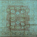 Square Oriental Light Blue Traditional Rug, urb893lblu