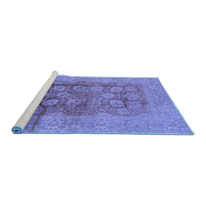 Sideview of Machine Washable Oriental Blue Traditional Rug, wshurb893blu
