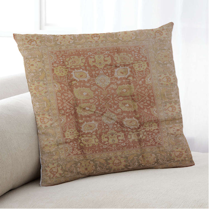 Lifestyle Image of Mid-Century Modern Urban Square Mahogany Brown Throw Pillow, 18 inch by 18 inch, pwurb893